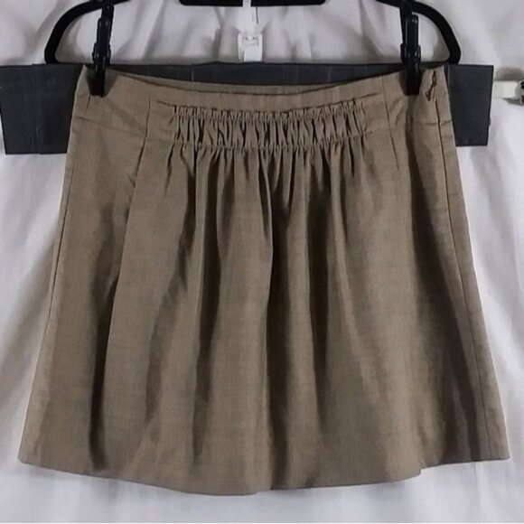 J. Crew Women's Beige Ruffled Pleated Wool Blend Mini Skirt Size 4 - Picture 1 of 7